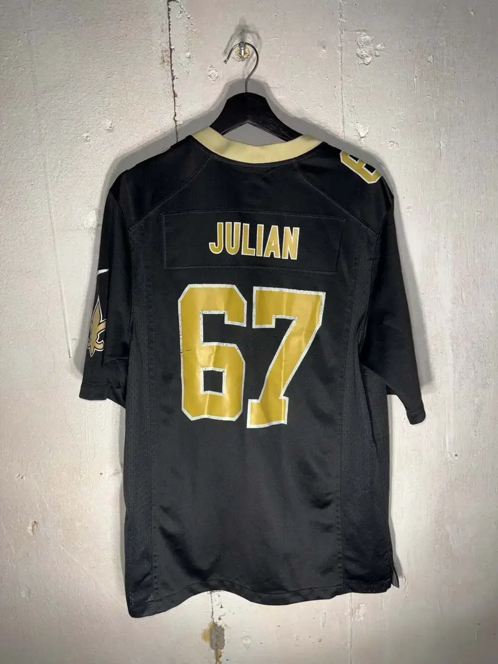 Nike New Orleans Saints NFL On-Field Game Jersey #67 Julian Black Mens Size M